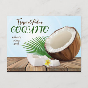Carte Postale Recette de boisson tropicale au coco Coquito