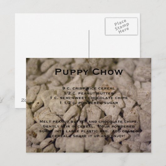 Carte Postale Recette de bouffe de chiot (Devant / Derrière)