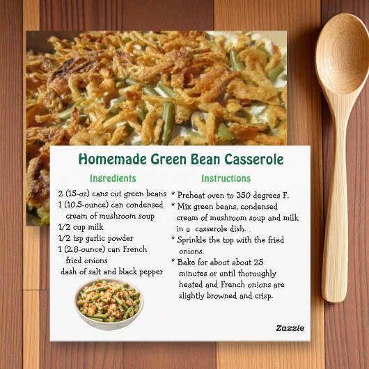 Carte Postale Recette de casserole de haricots verts