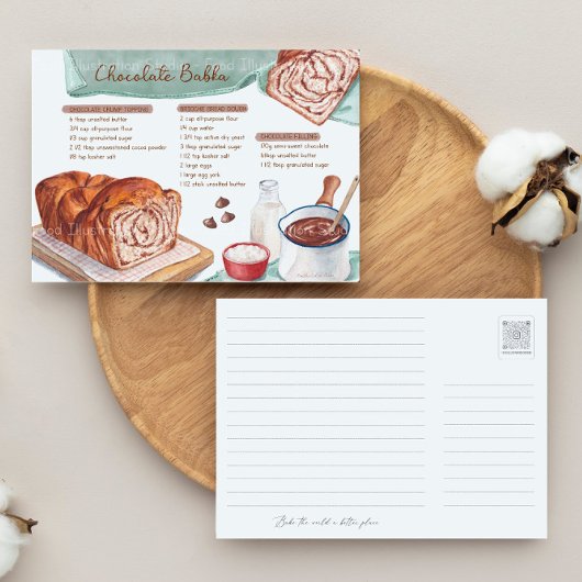 Carte postale Recette de chocolat Babka