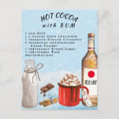 Carte Postale Recette de chocolat chaud au rhum (Devant)