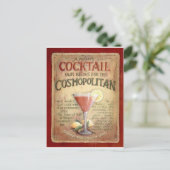 Carte Postale recette de cocktail cosmopolite (Debout devant)