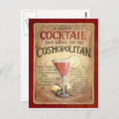 Carte Postale recette de cocktail cosmopolite (Devant / Derrière)