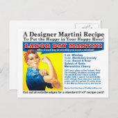 Carte postale Recette de cocktail de Martini Fête  (Devant / Derrière)