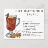 Carte Postale Recette de cocktail de Noël au rhum beurré chaud (Devant)