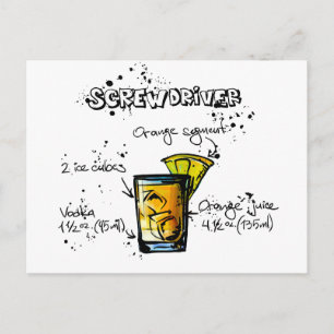 Carte Postale Recette de cocktail de tournevis
