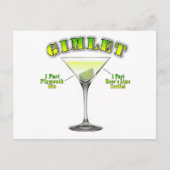 Carte Postale Recette de cocktail Gimlet Martini Art (Devant)
