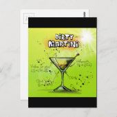 Carte Postale Recette de cocktail Martini (Devant / Derrière)