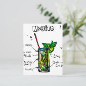 Carte Postale Recette de cocktail Mojito (Debout devant)