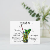 Carte Postale Recette de cocktail Mojito (Debout devant)