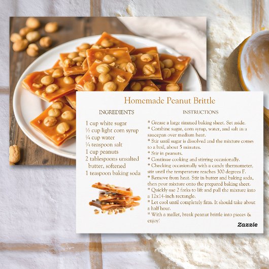 Carte Postale Recette de croquant aux arachides 