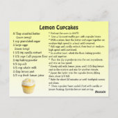 Carte Postale Recette de Cupcake au Citron Maison (Dos)