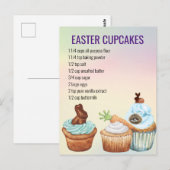 Carte Postale Recette de Cupcake de Pâques de printemps   (Devant / Derrière)