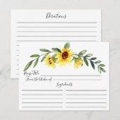 Carte Postale Recette de Fête des mariées de tournesol jaune joy (Devant / Derrière)