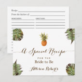 Carte Postale Recette de Fête des mariées Feuille d'ananas tropi (Devant / Derrière)
