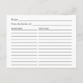 Carte Postale Recette de Fête des mariées Feuille d'ananas tropi (Dos)