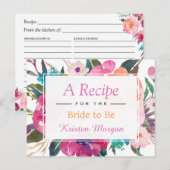 Carte Postale Recette de Fête des mariées florale d'aquarelle mo (Devant / Derrière)