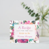 Carte Postale Recette de Fête des mariées florale d'aquarelle mo (Debout devant)