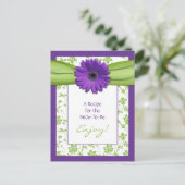 Carte Postale Recette de Fête des mariées florale violet Daisy v (Debout devant)