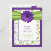 Carte Postale Recette de Fête des mariées florale violet Daisy v (Devant / Derrière)