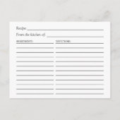 Carte Postale Recette de Fête des mariées géométrique Feuille Eu (Dos)