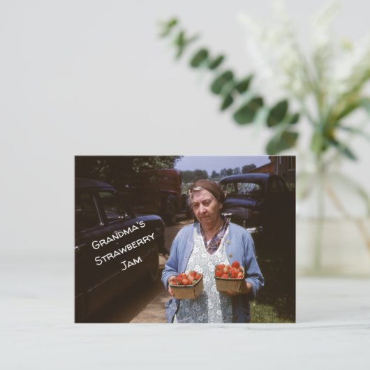 Carte Postale Recette de fraise de grand-mère fraises fraîches v (Debout devant)