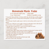 Carte Postale Recette de Fudge au Sirop d'Érable (Dos)