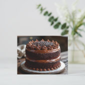 Carte Postale Recette de gâteau au chocolat (Debout devant)