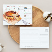 Carte postale Recette de gâteau au fromage basque