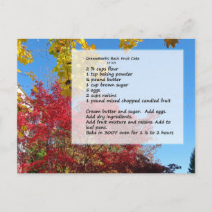 Carte postale Recette de gâteau aux fruits de Gram