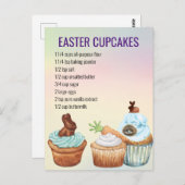 Carte Postale Recette de gâteau de printemps de Pâques (Devant / Derrière)