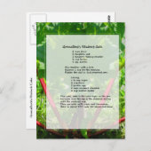 Carte Postale Recette de gâteau Rhubarb (Devant / Derrière)