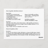 Carte Postale Recette de légumes vapeur d'été (Dos)