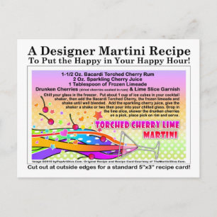 Carte postale Recette de Martini à la citronnelle