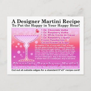 Carte Postale Recette de Martini au Chocolat et Framboise sur Ca