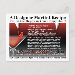 Carte postale Recette de Martini Halloween sanglan