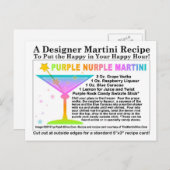 Carte postale Recette de martini pourpre (Devant / Derrière)