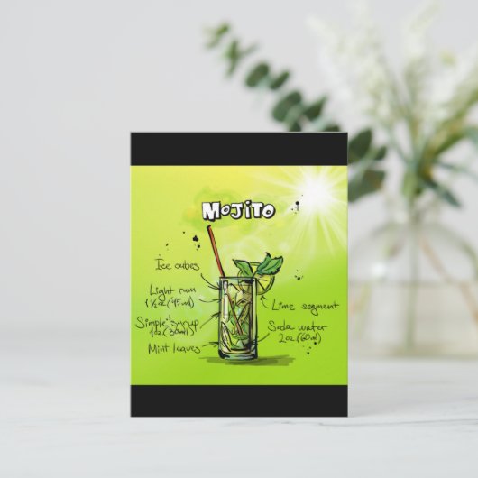 Carte Postale Recette de Mojito (Debout devant)