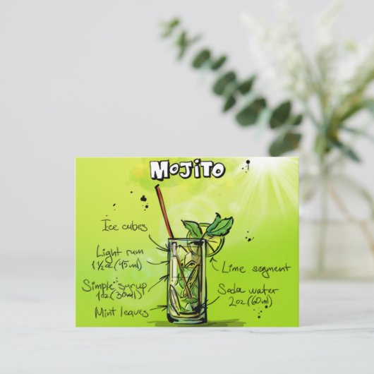 Carte Postale Recette de Mojito (Debout devant)