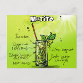 Carte Postale Recette de Mojito (Devant)