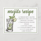 Carte Postale Recette de Mojito (Devant)