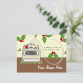 Carte postale Recette de Noël - Cuisine rétro (Debout devant)
