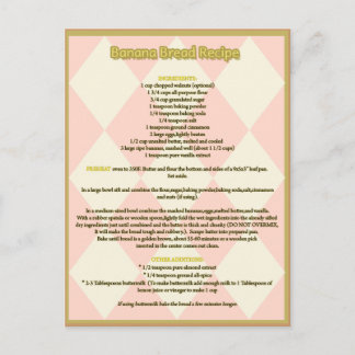 Carte postale Recette de pain de banane
