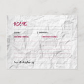Carte Postale Recette de papier crépité (Devant)