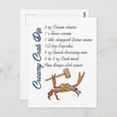 Carte Postale Recette de plongée de crabe (Devant / Derrière)