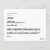 Carte Postale Recette de poussières abrasives d'ail et de (Dos)