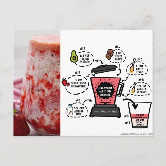 Carte Postale recette de smoothie de la peau de glaçure de frais (Devant)
