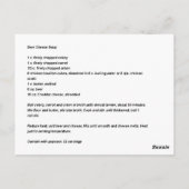 Carte Postale Recette de soupe à fromage de bière (Dos)