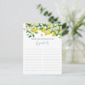 Carte Postale Recette Fête des mariées Citron Été Pour La Mariée (Debout devant)