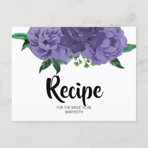 Carte postale Recette Fête des mariées violet flor